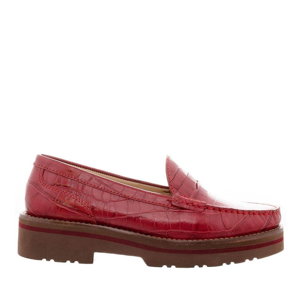 Carl Scarpa Ola Red Croc Loafers